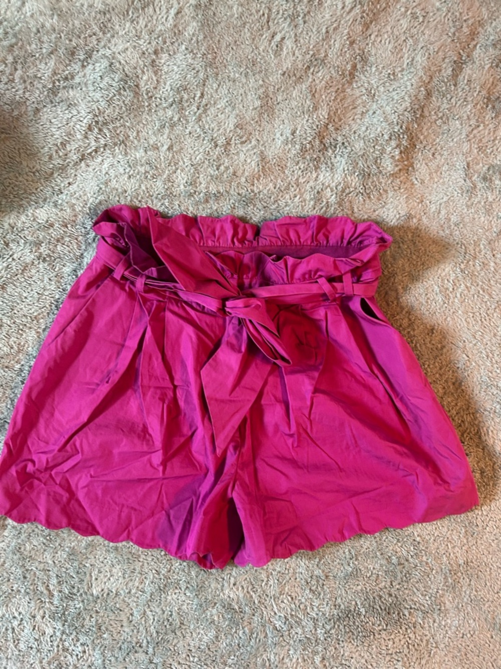 J. Crew High-Waist Tie-Belt Shorts - Fuchsia Pink
